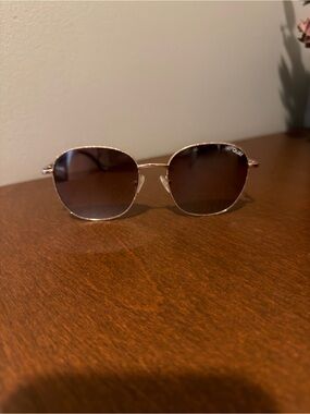 Quay Australia Rose Gold Frame Sunglasses with Brown Lenses